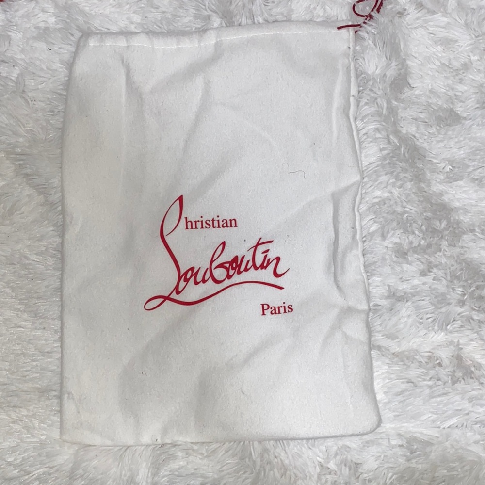 Authentic Christian Louboutin white shoe bag